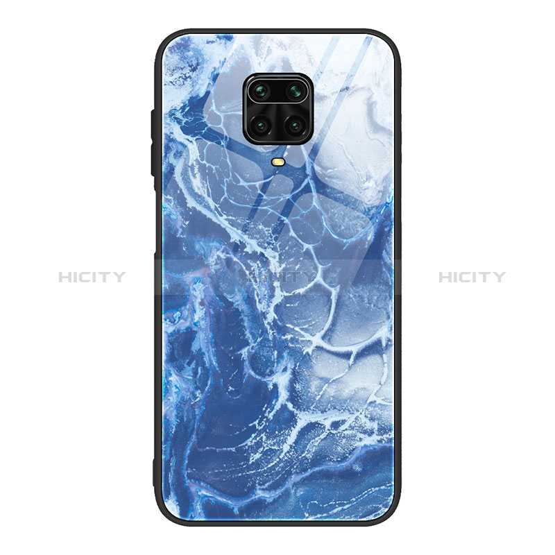 Coque Contour Silicone et Vitre Motif Fantaisie Miroir Etui Housse JM1 pour Xiaomi Poco M2 Pro Bleu Royal Plus