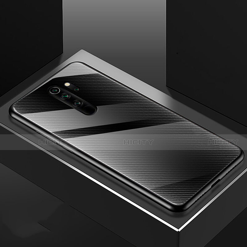 Coque Contour Silicone et Vitre Motif Fantaisie Miroir Etui Housse K01 pour Xiaomi Redmi Note 8 Pro Noir Plus