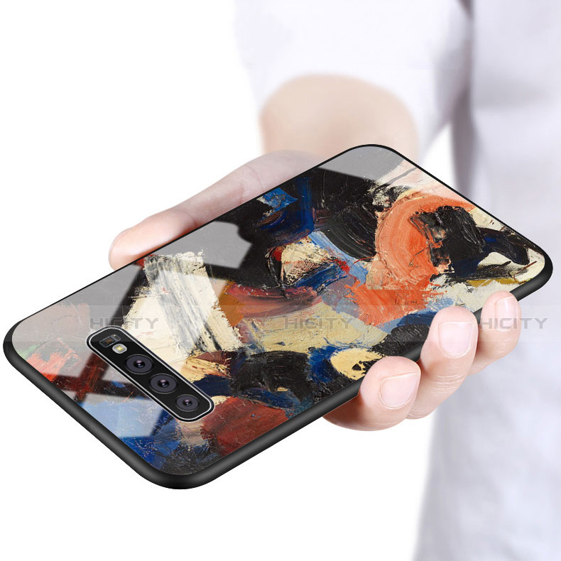 Coque Contour Silicone et Vitre Motif Fantaisie Miroir Etui Housse K03 pour Samsung Galaxy S10 Plus