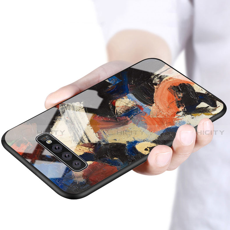 Coque Contour Silicone et Vitre Motif Fantaisie Miroir Etui Housse K03 pour Samsung Galaxy S10 Plus Plus