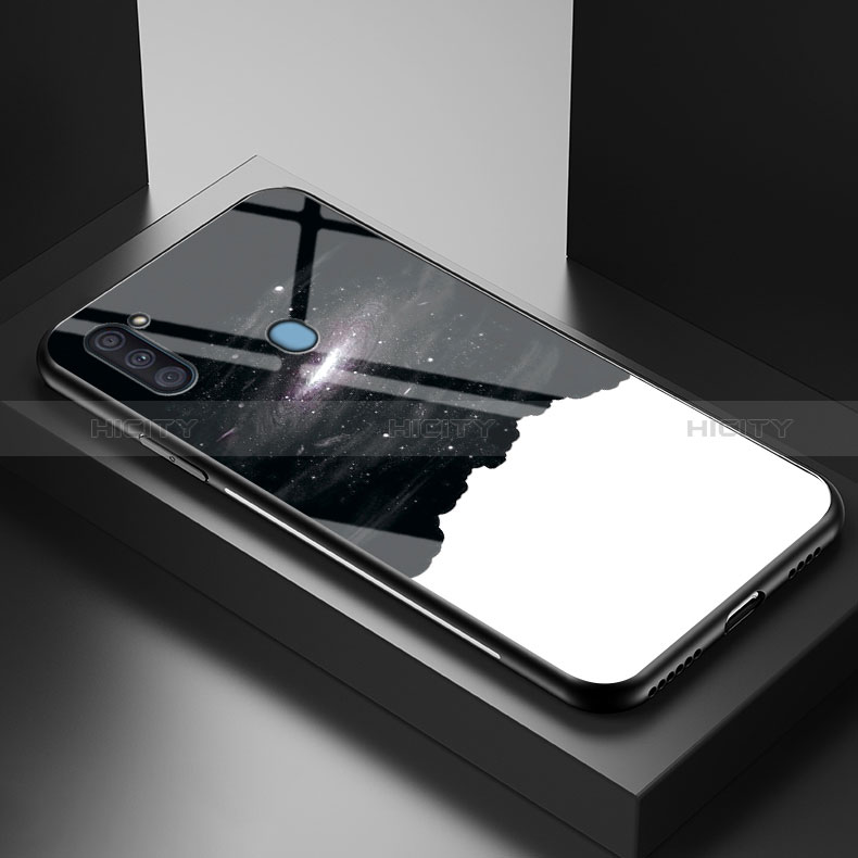 Coque Contour Silicone et Vitre Motif Fantaisie Miroir Etui Housse LS1 pour Samsung Galaxy A11 Plus