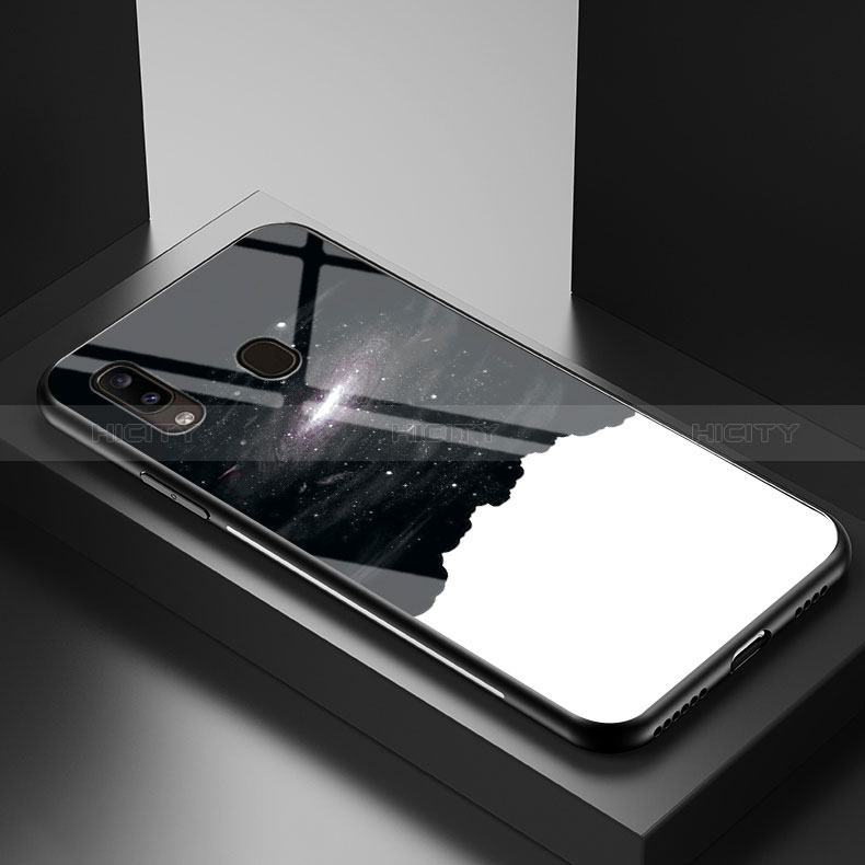 Coque Contour Silicone et Vitre Motif Fantaisie Miroir Etui Housse LS1 pour Samsung Galaxy A20e Noir Plus