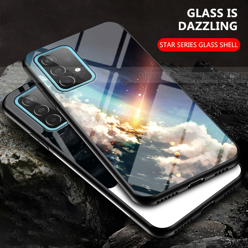Coque Contour Silicone et Vitre Motif Fantaisie Miroir Etui Housse LS1 pour Samsung Galaxy A52 5G Plus