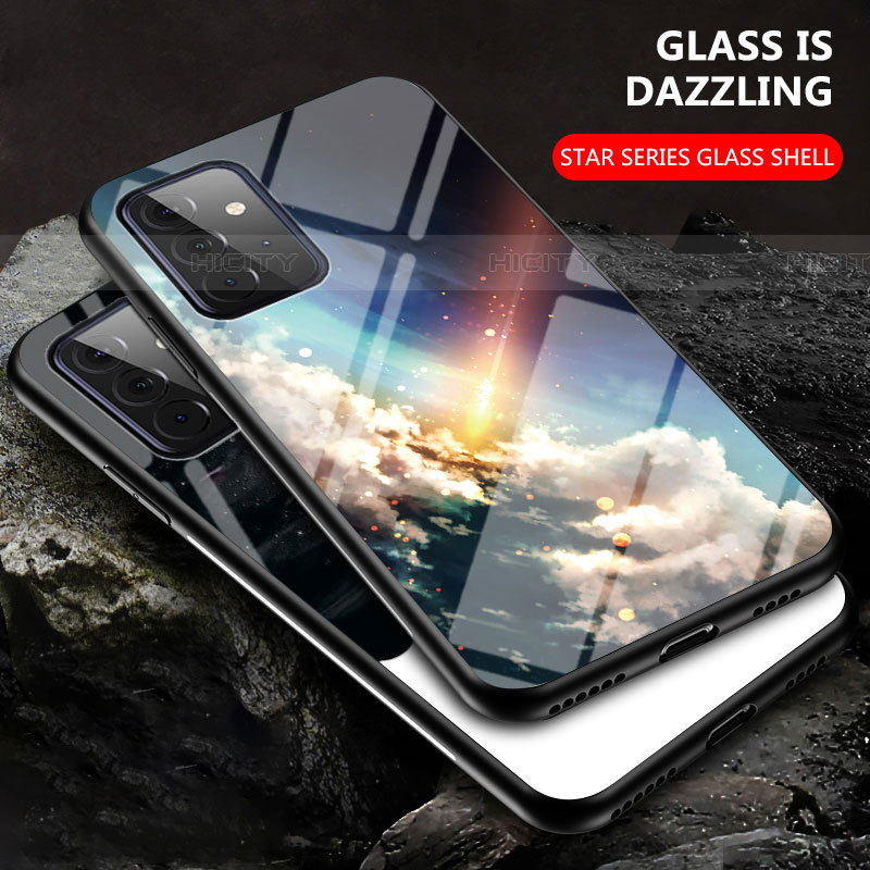 Coque Contour Silicone et Vitre Motif Fantaisie Miroir Etui Housse LS1 pour Samsung Galaxy A72 5G Plus