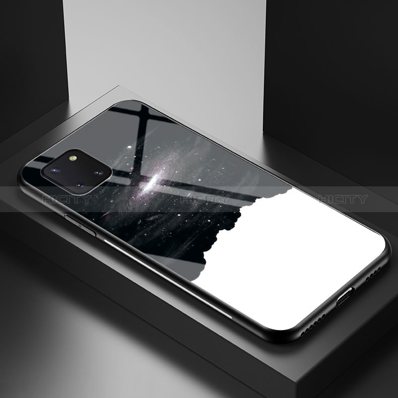 Coque Contour Silicone et Vitre Motif Fantaisie Miroir Etui Housse LS1 pour Samsung Galaxy A81 Plus