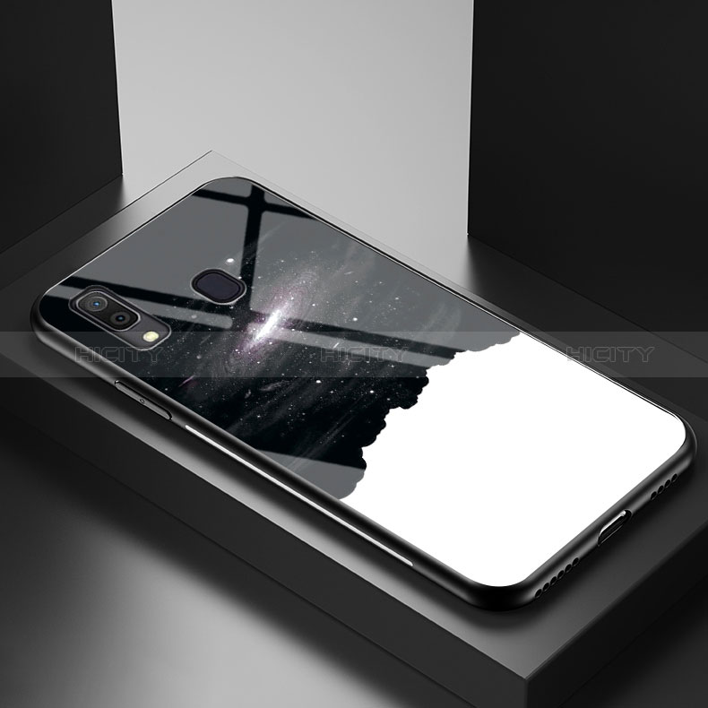 Coque Contour Silicone et Vitre Motif Fantaisie Miroir Etui Housse LS1 pour Samsung Galaxy M10S Noir Plus