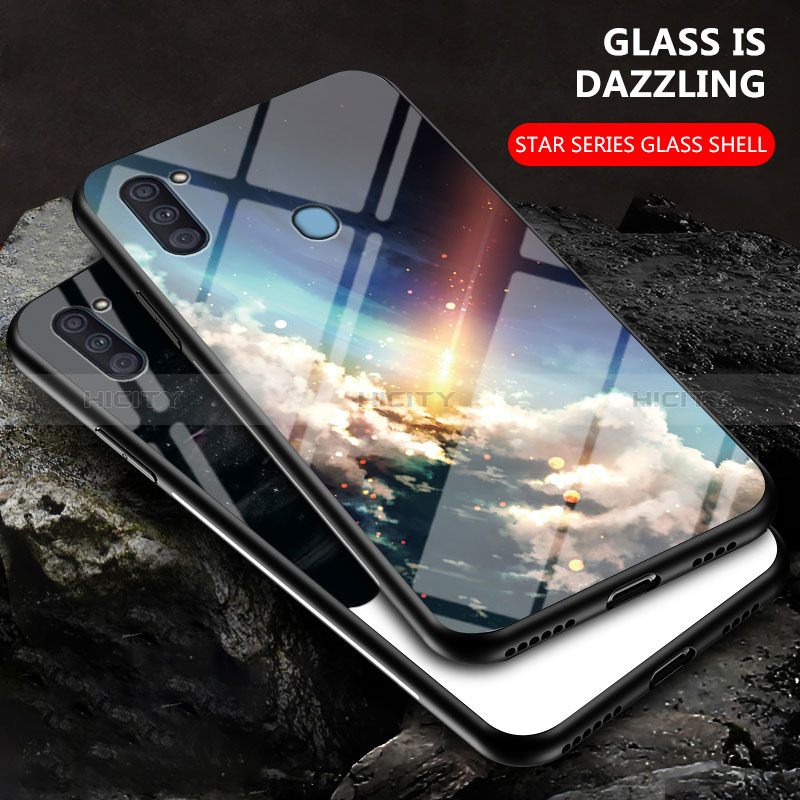 Coque Contour Silicone et Vitre Motif Fantaisie Miroir Etui Housse LS1 pour Samsung Galaxy M11 Plus