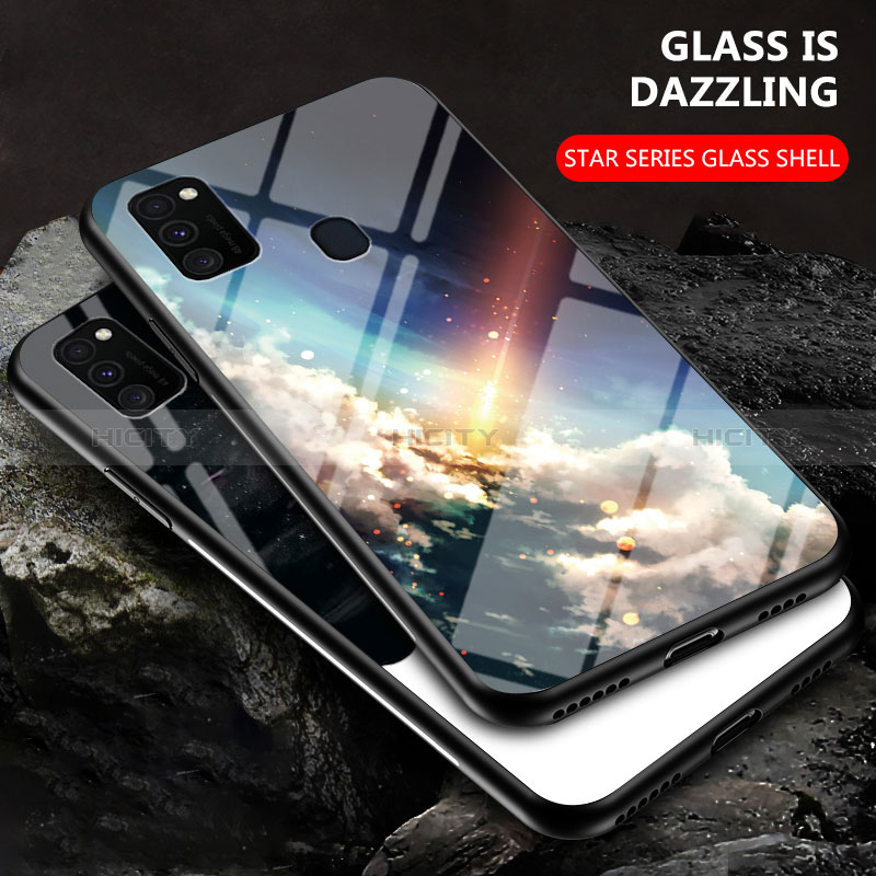 Coque Contour Silicone et Vitre Motif Fantaisie Miroir Etui Housse LS1 pour Samsung Galaxy M30s Plus
