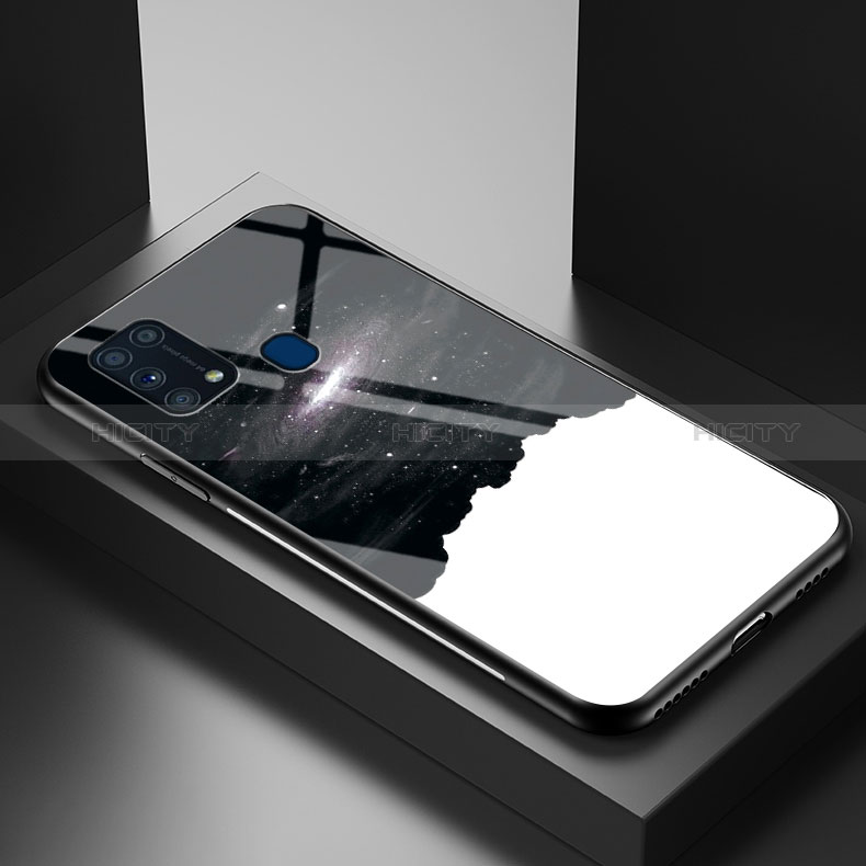 Coque Contour Silicone et Vitre Motif Fantaisie Miroir Etui Housse LS1 pour Samsung Galaxy M31 Plus
