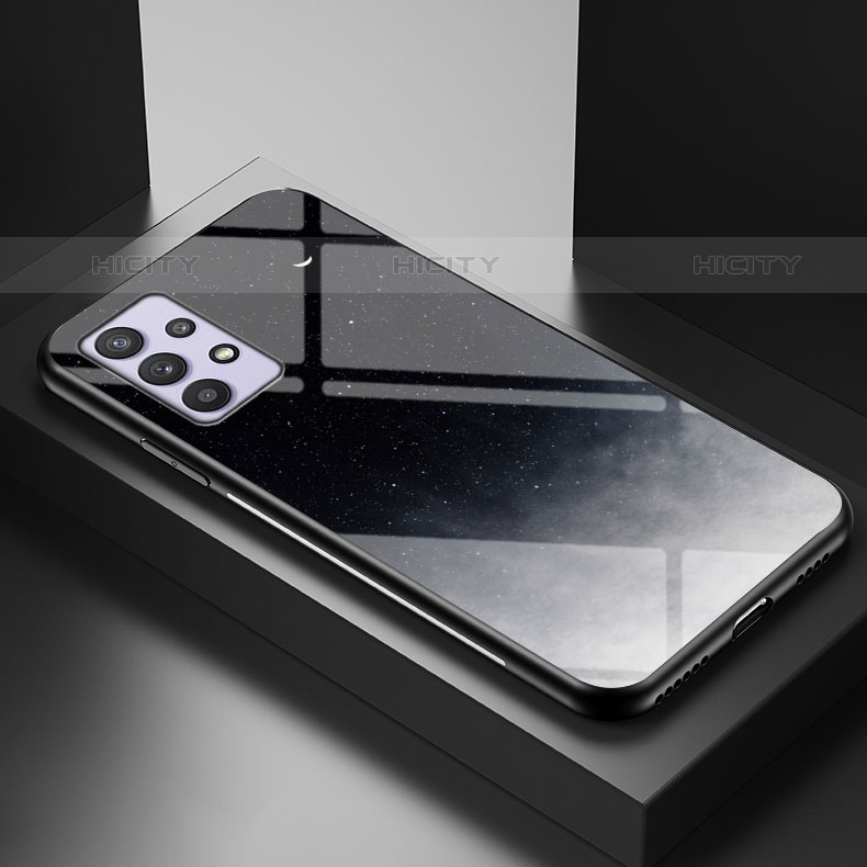 Coque Contour Silicone et Vitre Motif Fantaisie Miroir Etui Housse LS1 pour Samsung Galaxy M32 5G Plus