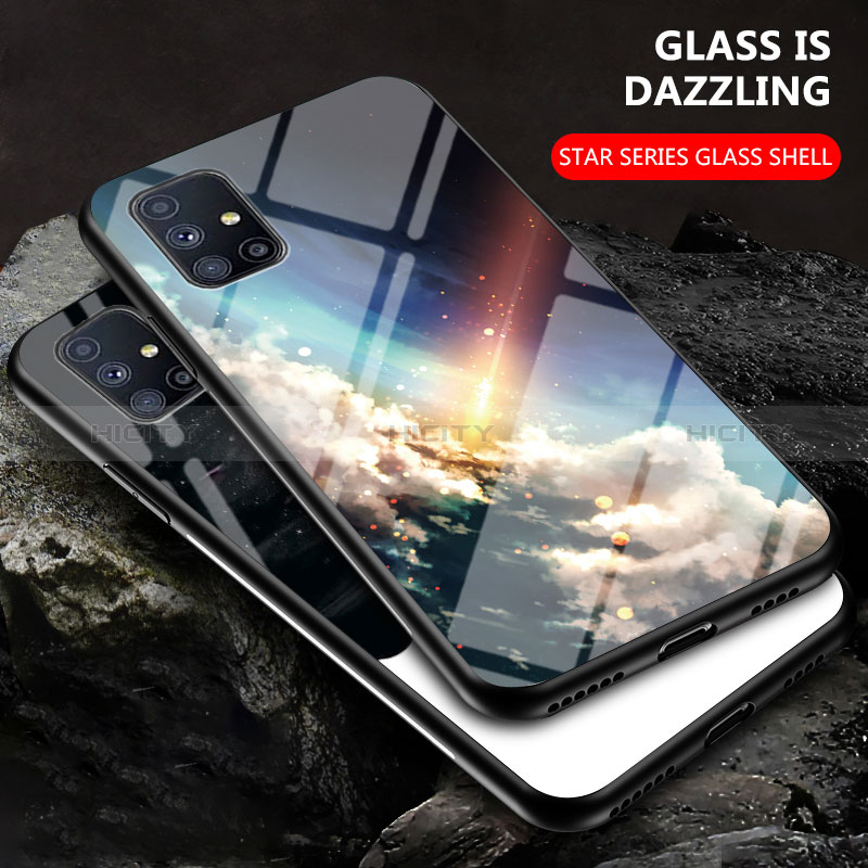 Coque Contour Silicone et Vitre Motif Fantaisie Miroir Etui Housse LS1 pour Samsung Galaxy M51 Plus