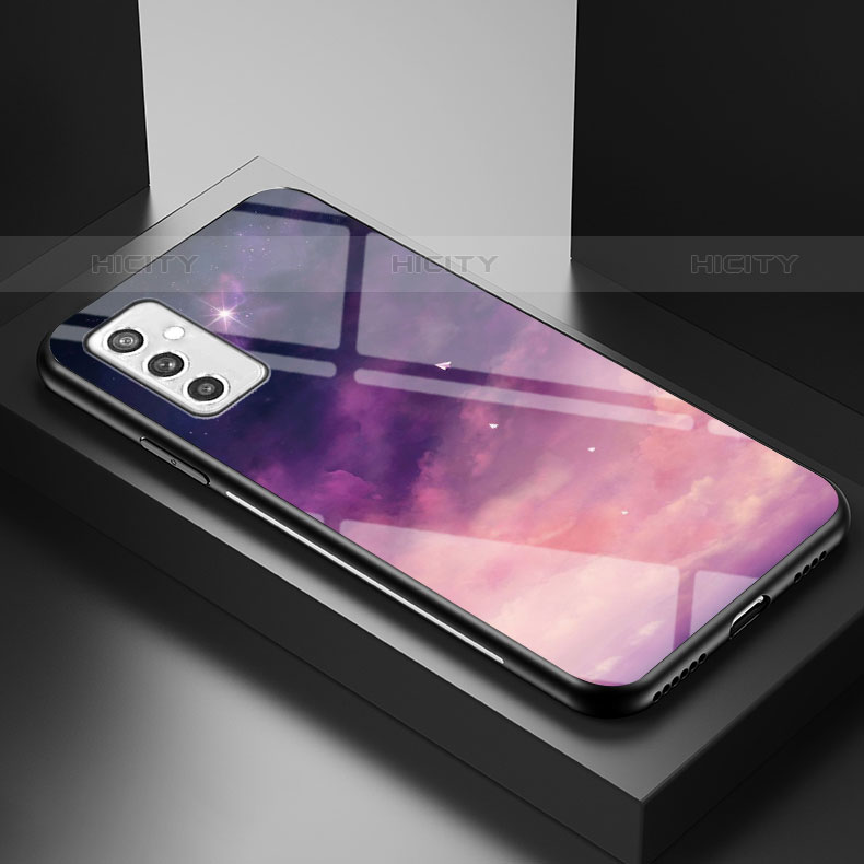 Coque Contour Silicone et Vitre Motif Fantaisie Miroir Etui Housse LS1 pour Samsung Galaxy M52 5G Violet Plus