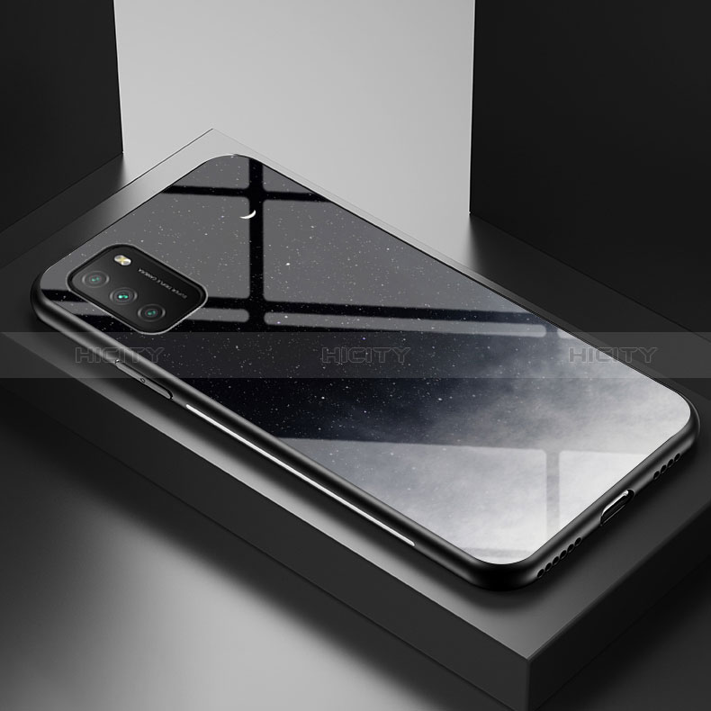 Coque Contour Silicone et Vitre Motif Fantaisie Miroir Etui Housse LS1 pour Xiaomi Poco M3 Gris Plus