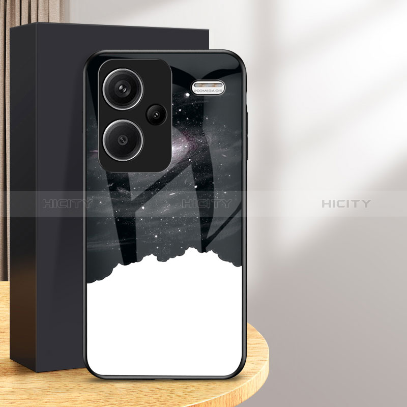 Coque Contour Silicone et Vitre Motif Fantaisie Miroir Etui Housse LS1 pour Xiaomi Redmi Note 13 Pro+ Plus 5G Noir Plus