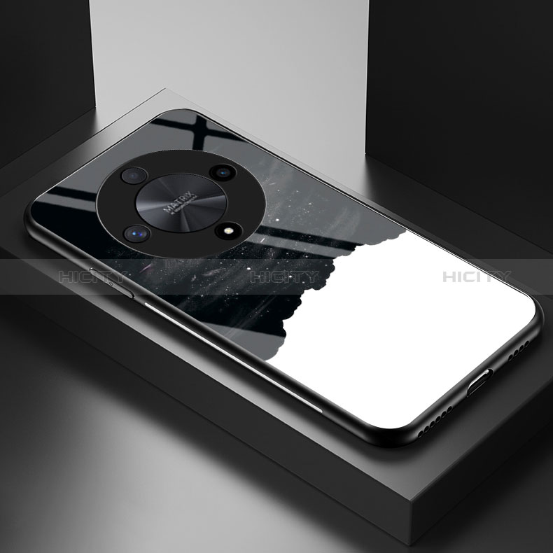 Coque Contour Silicone et Vitre Motif Fantaisie Miroir Etui Housse LS2 pour Huawei Honor X9b 5G Noir Plus