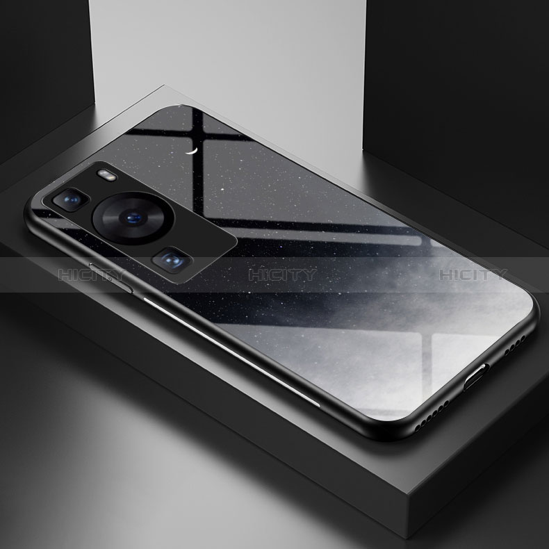 Coque Contour Silicone et Vitre Motif Fantaisie Miroir Etui Housse LS2 pour Huawei P60 Gris Plus