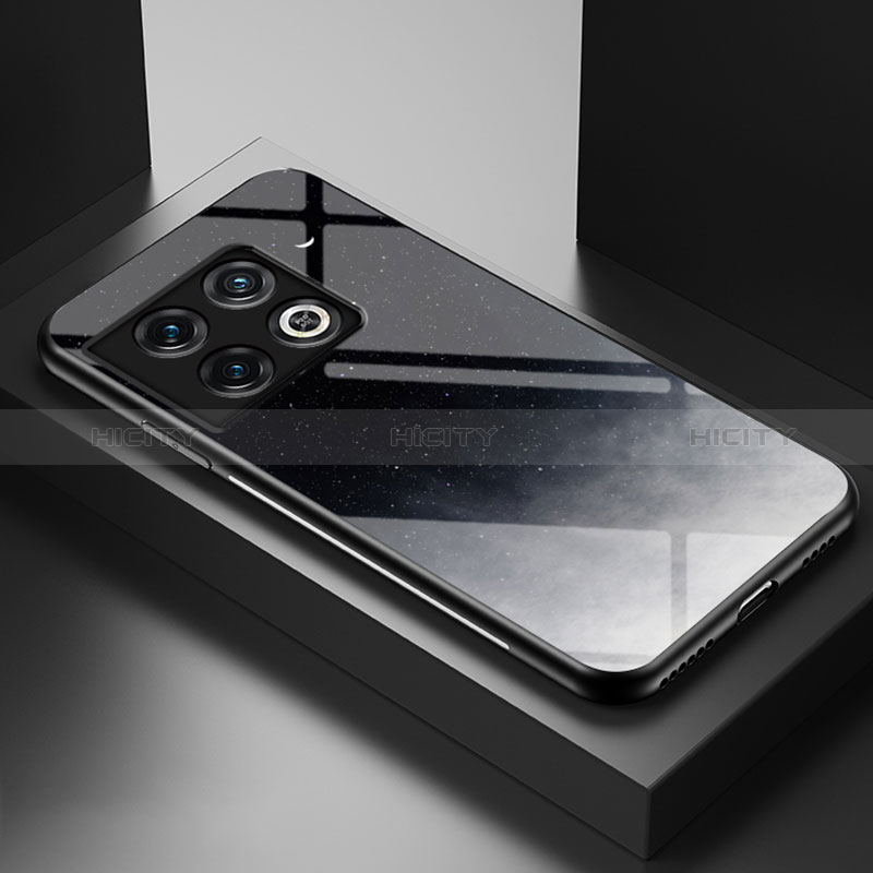 Coque Contour Silicone et Vitre Motif Fantaisie Miroir Etui Housse LS2 pour OnePlus 10 Pro 5G Gris Plus