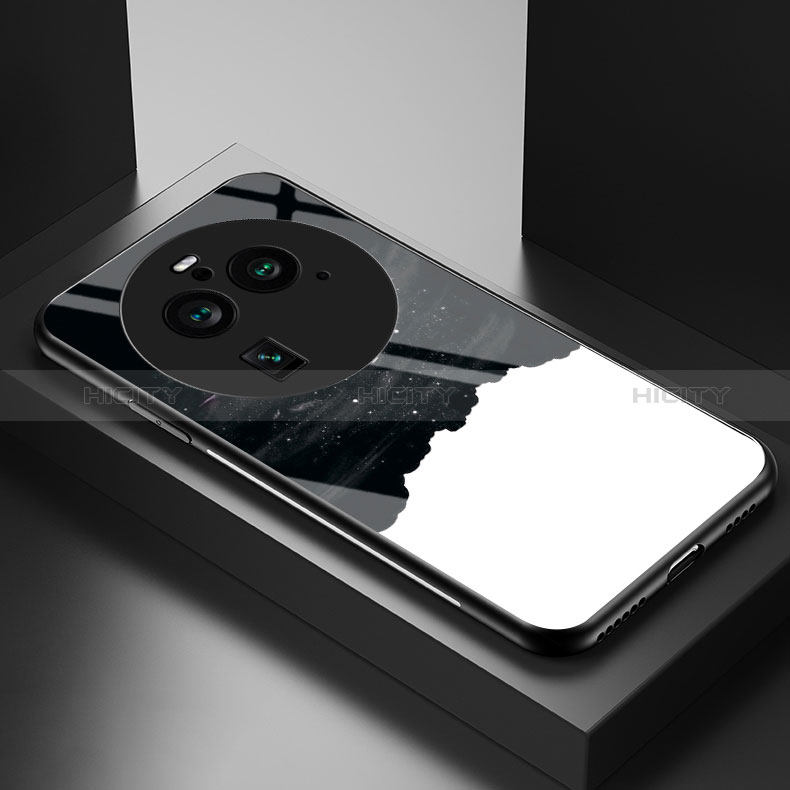 Coque Contour Silicone et Vitre Motif Fantaisie Miroir Etui Housse LS2 pour Oppo Find X6 Pro 5G Plus