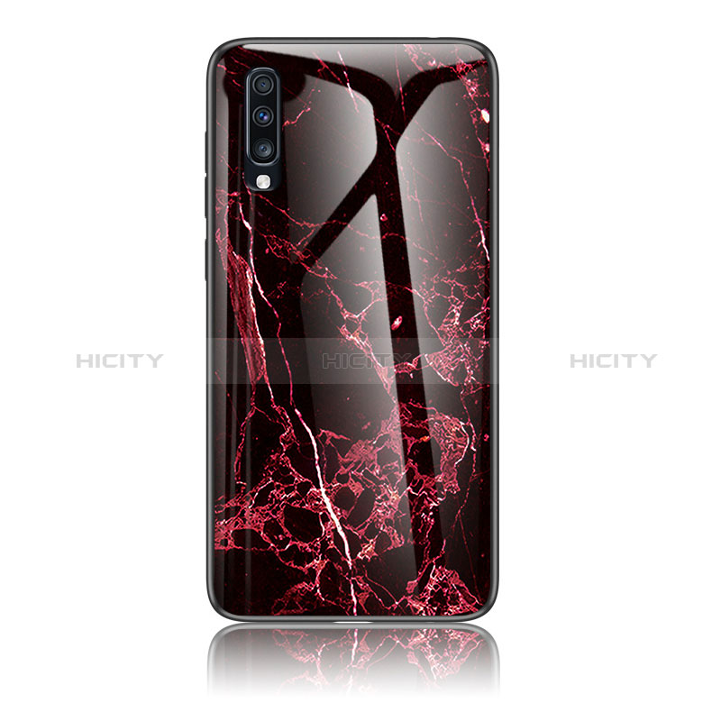 Coque Contour Silicone et Vitre Motif Fantaisie Miroir Etui Housse LS2 pour Samsung Galaxy A70 Rouge Plus