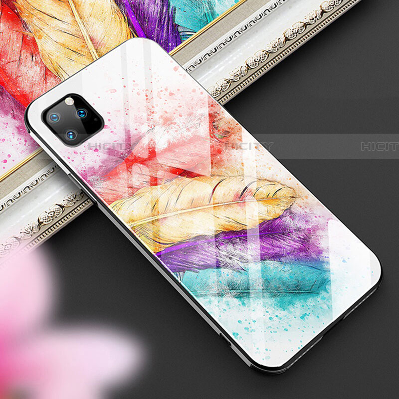 Coque Contour Silicone et Vitre Motif Fantaisie Miroir Etui Housse M02 pour Apple iPhone 11 Pro Max Colorful Plus