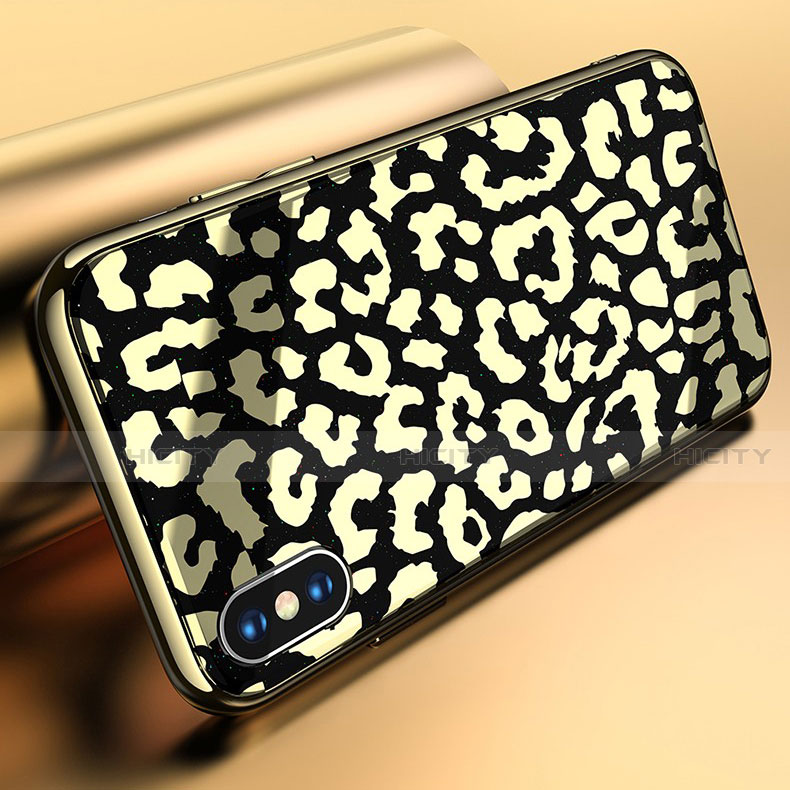 Coque Contour Silicone et Vitre Motif Fantaisie Miroir Etui Housse pour Apple iPhone Xs Max Plus