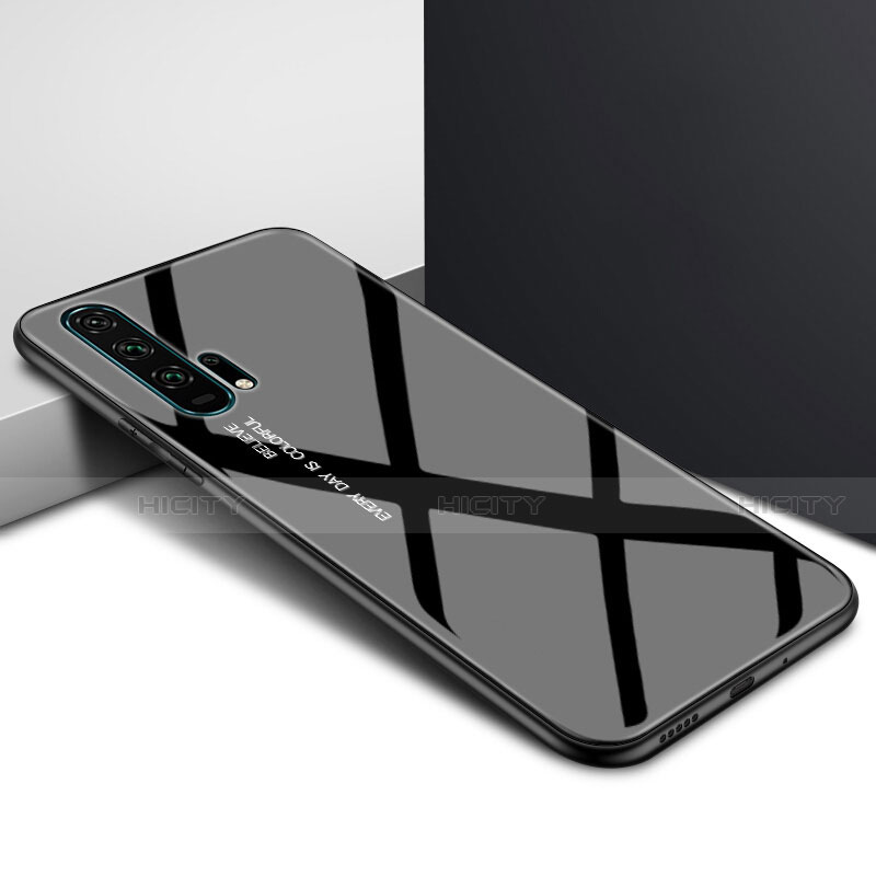 Coque Contour Silicone et Vitre Motif Fantaisie Miroir Etui Housse pour Huawei Honor 20 Pro Noir Plus