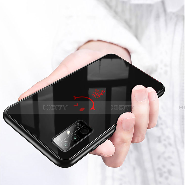 Coque Contour Silicone et Vitre Motif Fantaisie Miroir Etui Housse pour Huawei Honor 30S Plus
