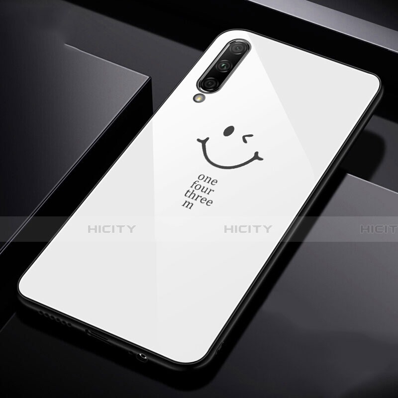 Coque Contour Silicone et Vitre Motif Fantaisie Miroir Etui Housse pour Huawei Honor 9X Pro Blanc Plus