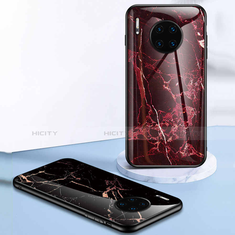 Coque Contour Silicone et Vitre Motif Fantaisie Miroir Etui Housse pour Huawei Mate 30 Pro 5G Plus