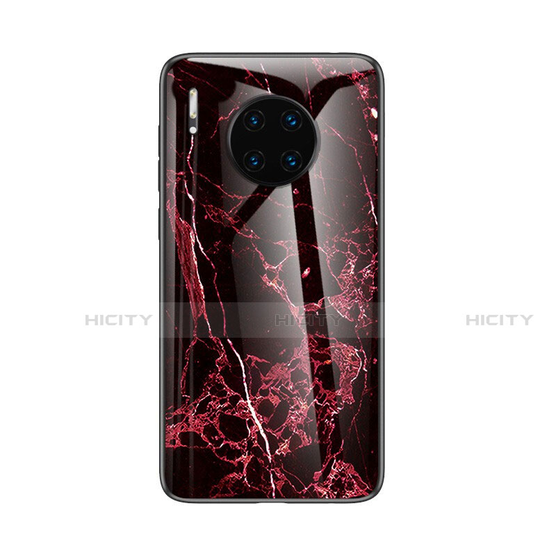 Coque Contour Silicone et Vitre Motif Fantaisie Miroir Etui Housse pour Huawei Mate 30 Pro Rouge Plus