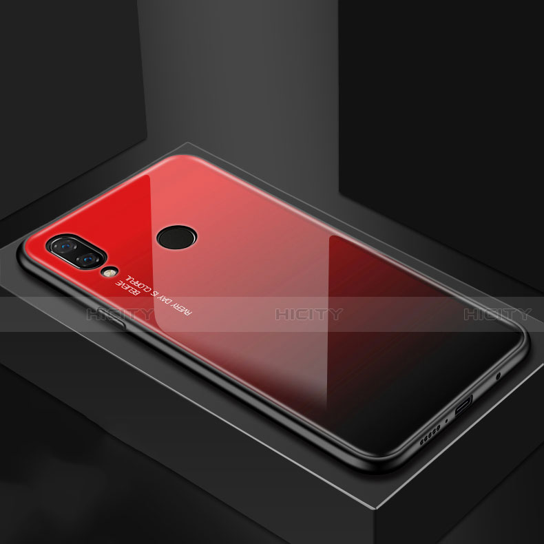 Coque Contour Silicone et Vitre Motif Fantaisie Miroir Etui Housse pour Huawei Nova 3i Rouge Plus