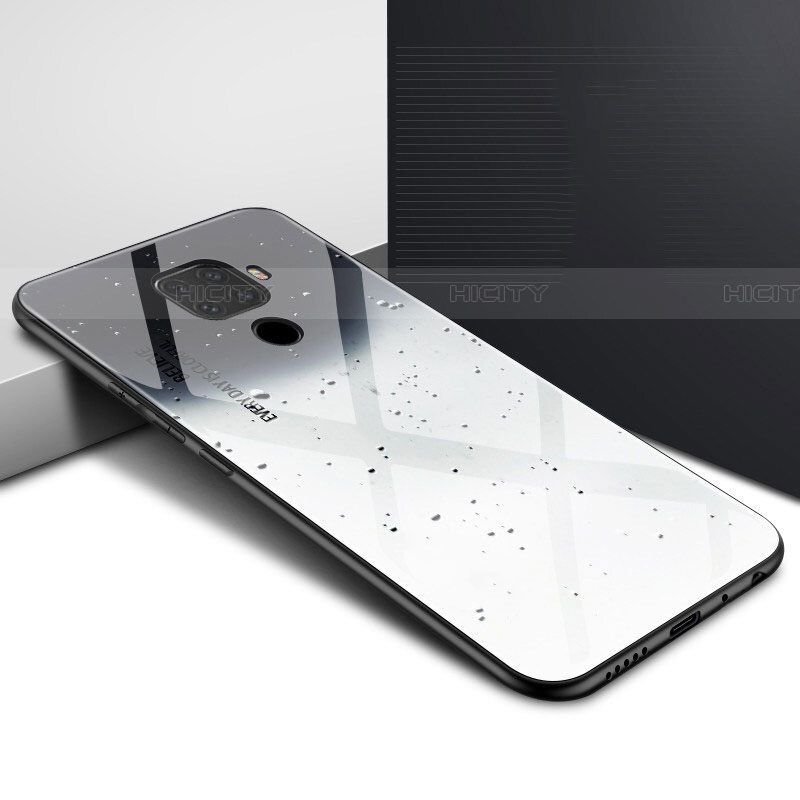 Coque Contour Silicone et Vitre Motif Fantaisie Miroir Etui Housse pour Huawei Nova 5i Pro Plus