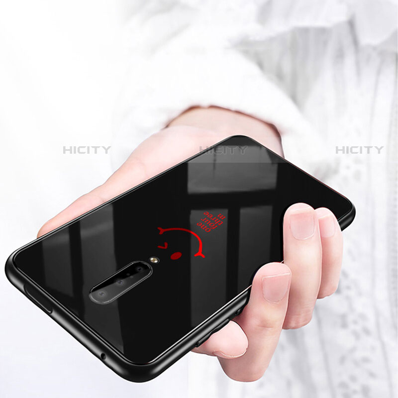 Coque Contour Silicone et Vitre Motif Fantaisie Miroir Etui Housse pour OnePlus 7 Pro Plus