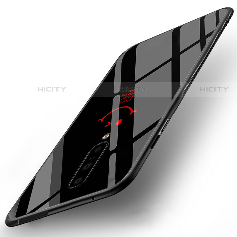 Coque Contour Silicone et Vitre Motif Fantaisie Miroir Etui Housse pour OnePlus 7 Pro Plus