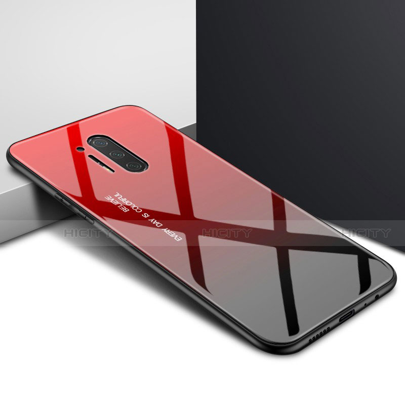 Coque Contour Silicone et Vitre Motif Fantaisie Miroir Etui Housse pour OnePlus 8 Pro Plus