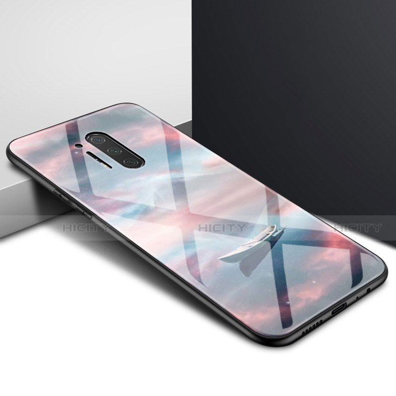 Coque Contour Silicone et Vitre Motif Fantaisie Miroir Etui Housse pour OnePlus 8 Pro Plus