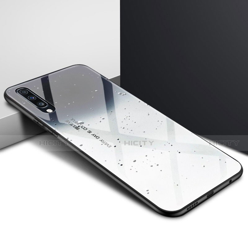 Coque Contour Silicone et Vitre Motif Fantaisie Miroir Etui Housse pour Samsung Galaxy A70 Plus