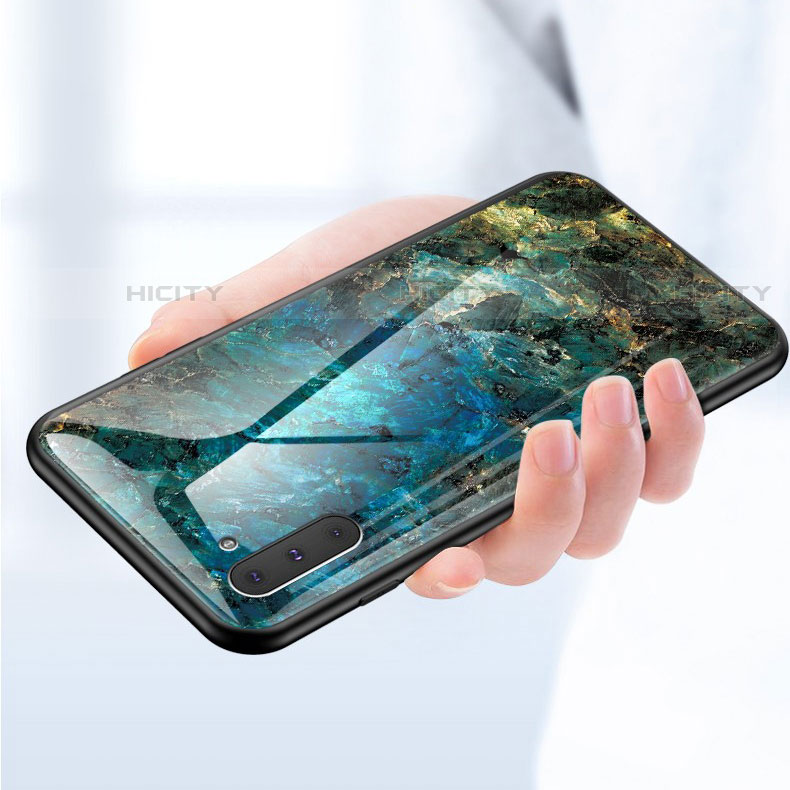 Coque Contour Silicone et Vitre Motif Fantaisie Miroir Etui Housse pour Samsung Galaxy Note 10 5G Plus