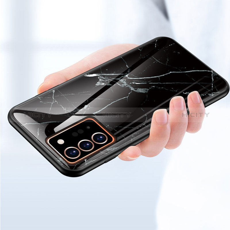 Coque Contour Silicone et Vitre Motif Fantaisie Miroir Etui Housse pour Samsung Galaxy Note 20 Ultra 5G Plus