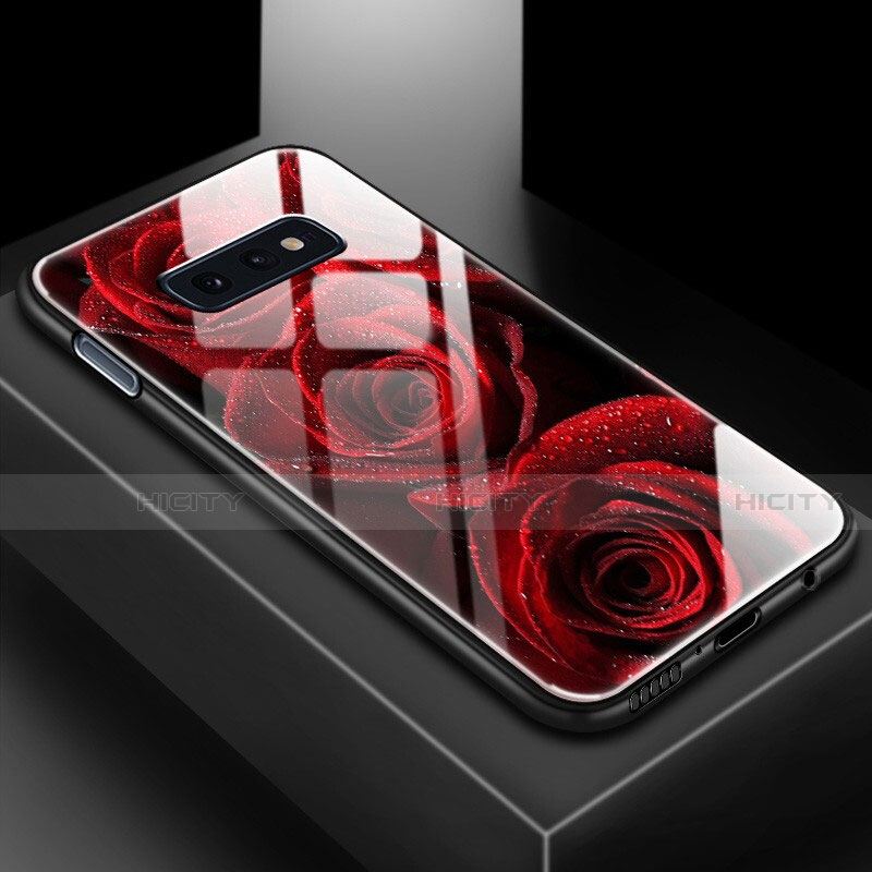 Coque Contour Silicone et Vitre Motif Fantaisie Miroir Etui Housse pour Samsung Galaxy S10e Plus