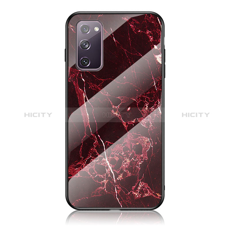 Coque Contour Silicone et Vitre Motif Fantaisie Miroir Etui Housse pour Samsung Galaxy S20 FE (2022) 5G Rouge Plus