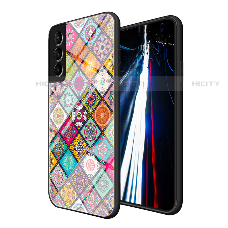 Coque Contour Silicone et Vitre Motif Fantaisie Miroir Etui Housse pour Samsung Galaxy S22 Plus 5G Plus