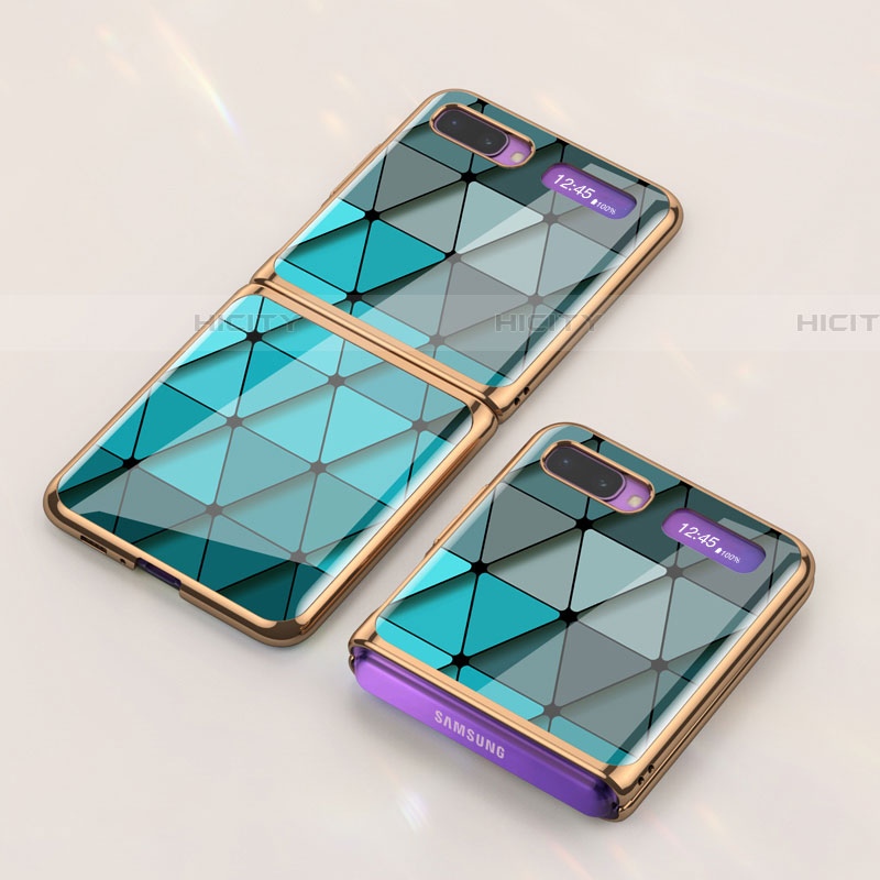 Coque Contour Silicone et Vitre Motif Fantaisie Miroir Etui Housse pour Samsung Galaxy Z Flip 5G Plus