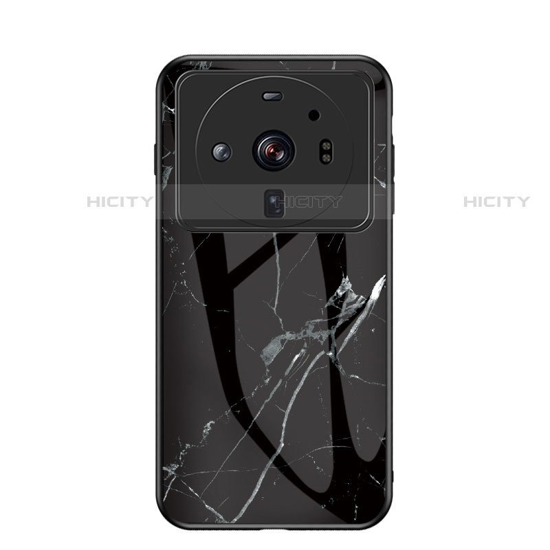 Coque Contour Silicone et Vitre Motif Fantaisie Miroir Etui Housse pour Xiaomi Mi 12S Ultra 5G Noir Plus