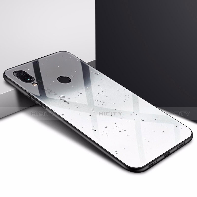 Coque Contour Silicone et Vitre Motif Fantaisie Miroir Etui Housse pour Xiaomi Redmi Note 7 Pro Plus