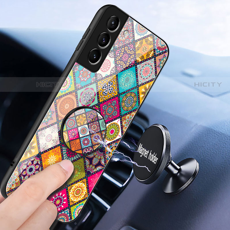 Coque Contour Silicone et Vitre Motif Fantaisie Miroir Etui Housse S01 pour Samsung Galaxy S22 5G Plus
