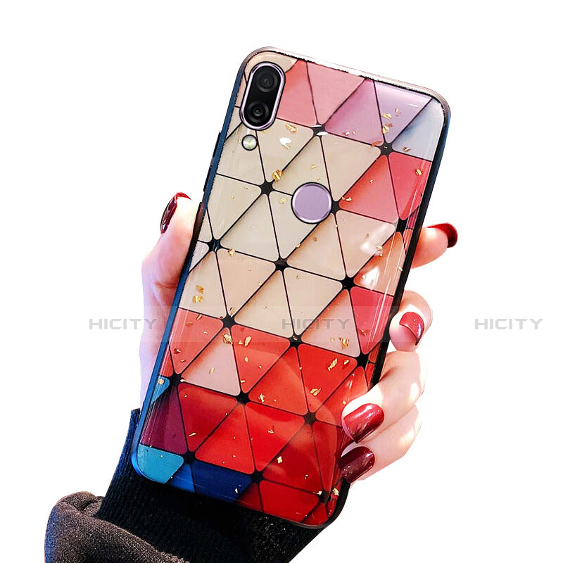 Coque Contour Silicone et Vitre Motif Fantaisie Miroir pour Huawei Nova 3e Colorful Plus