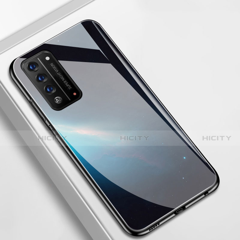 Coque Contour Silicone et Vitre Paillette Etoile Miroir Etui Housse pour Huawei Honor X10 5G Plus