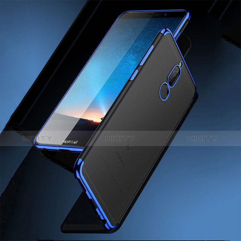 Coque Contour Silicone et Vitre Transparente Mat pour Huawei Nova 2i Bleu Plus