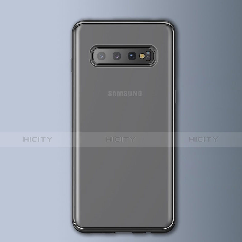 Coque Contour Silicone et Vitre Transparente Mat pour Samsung Galaxy S10 Noir Plus
